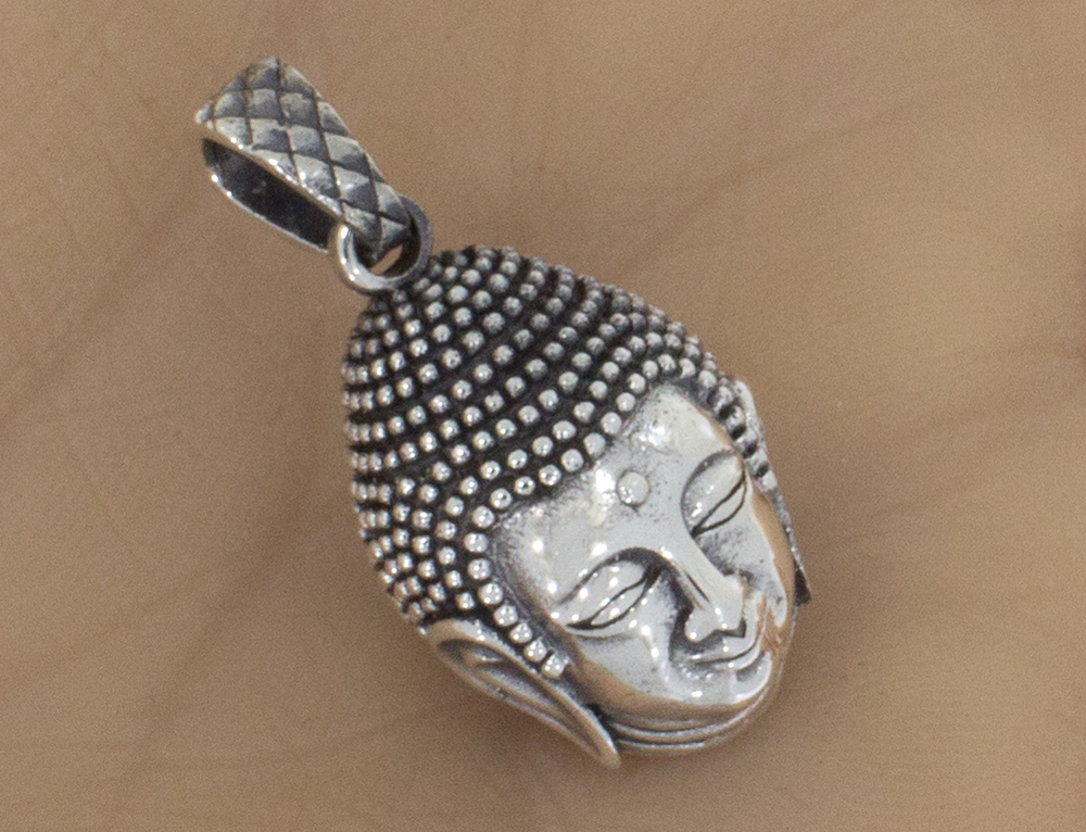 Silberanhänger Buddhakopf