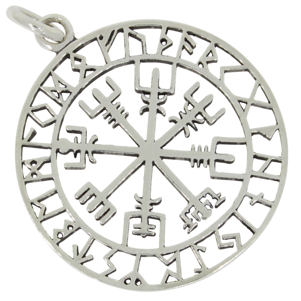 Wikinger Kompass Anhänger Silber 925