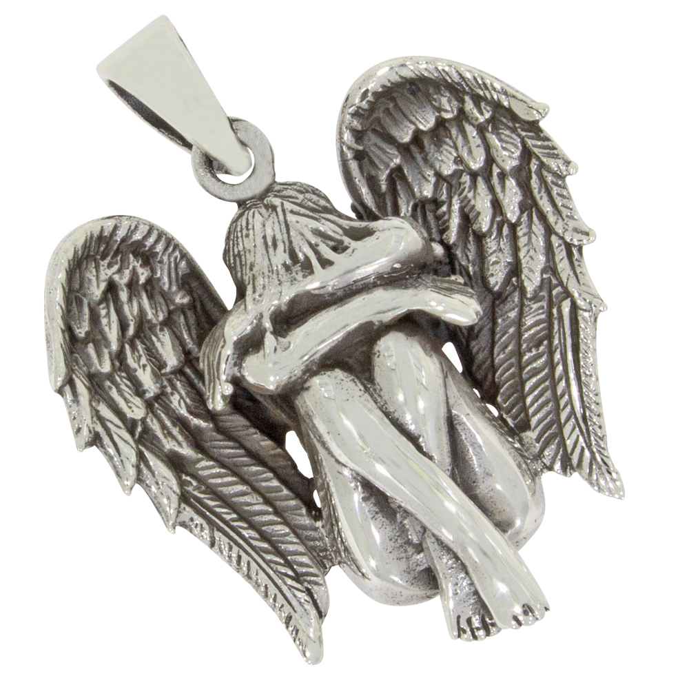 Engel dreidimensionaler Anhänger Silber 925