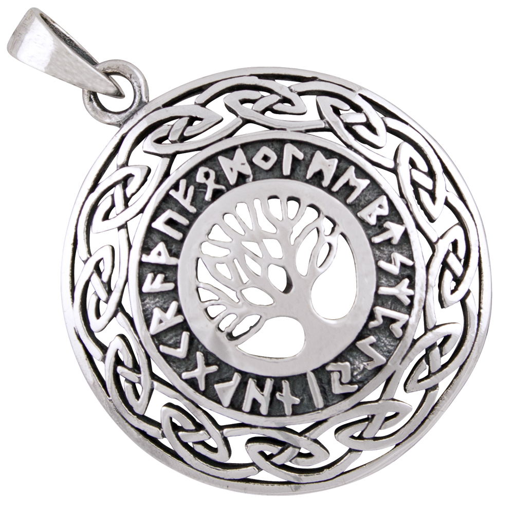 Lebensbaum mit Runen Anhänger Silber 925