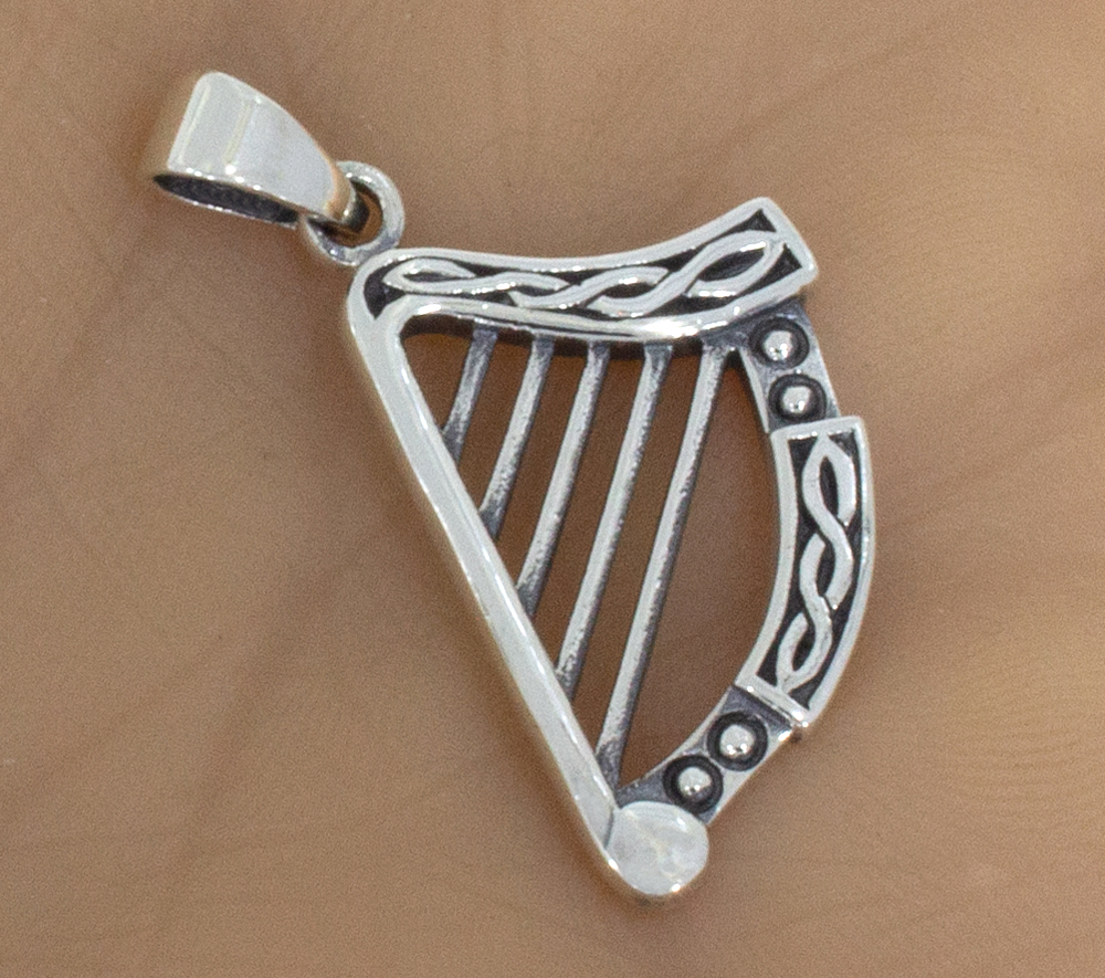 Silberanhänger Harfe