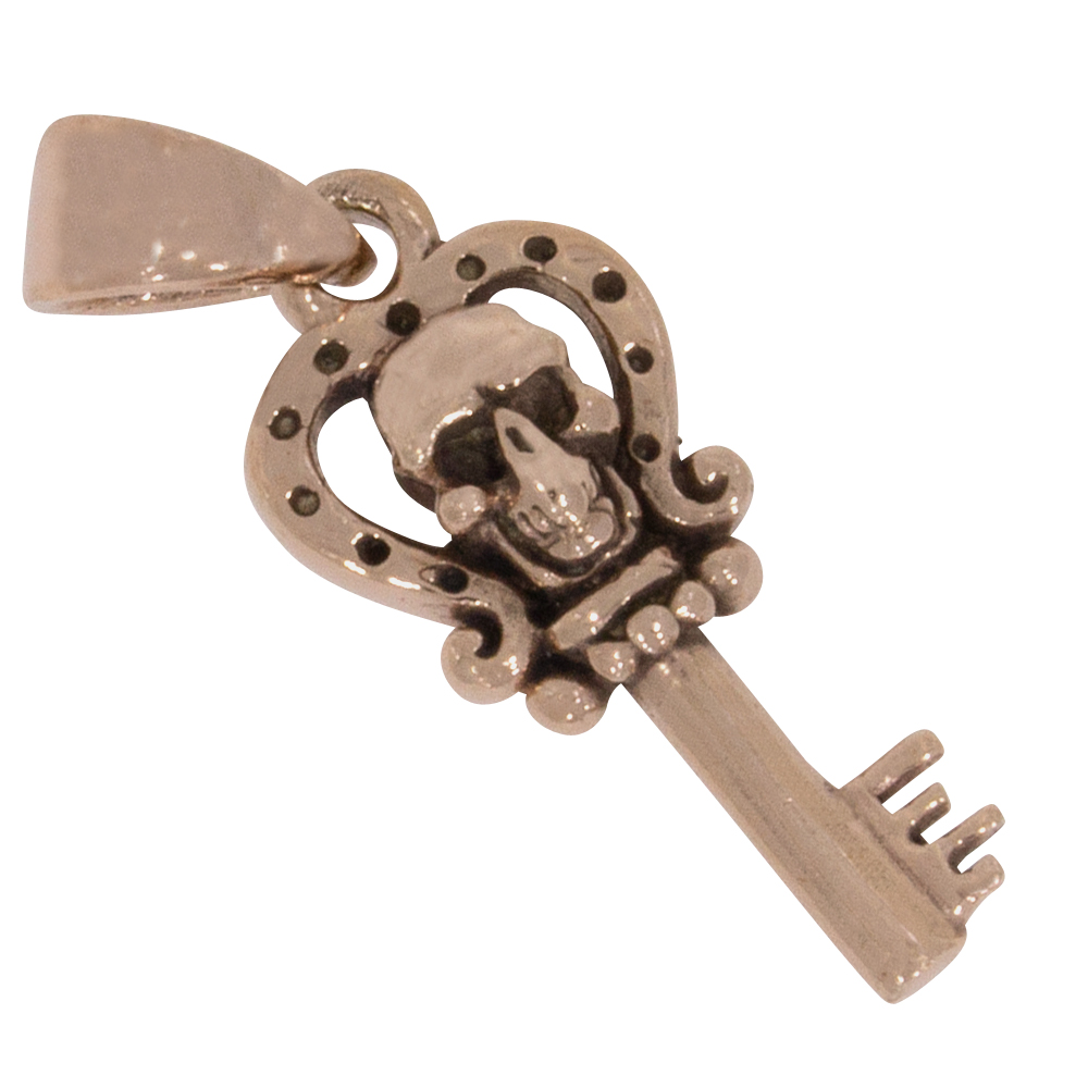 Schlüssel Skull Anhänger Silber 925 rosévergoldet
