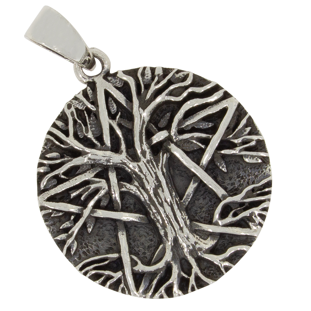 Pentagramm mit Lebensbaum Anhänger Silber 925