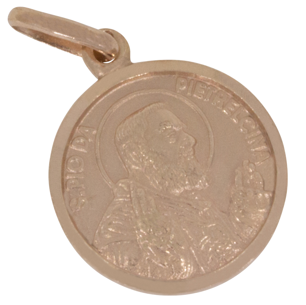 Pater Pio, Anhänger Silber 925 rosévergoldet 