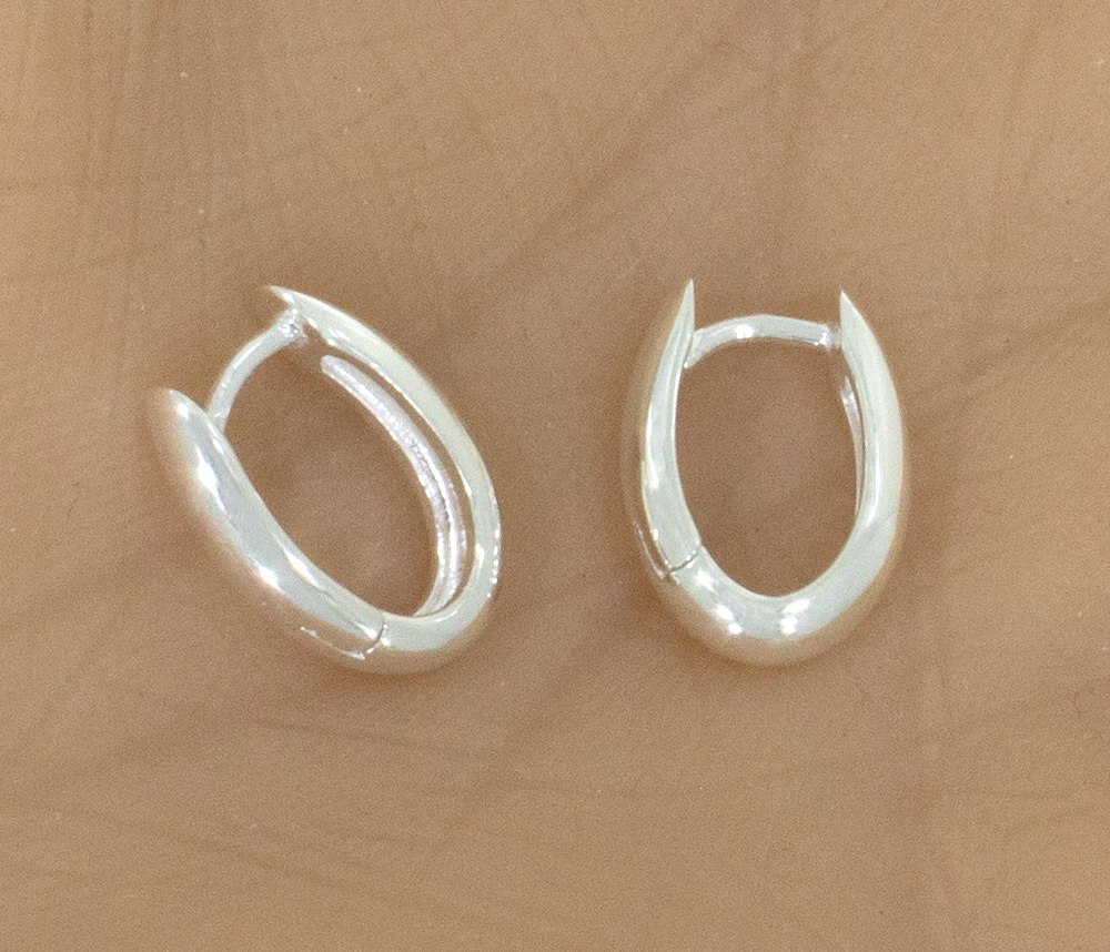 Kleine ovale Ohrringe Silber 925, J15