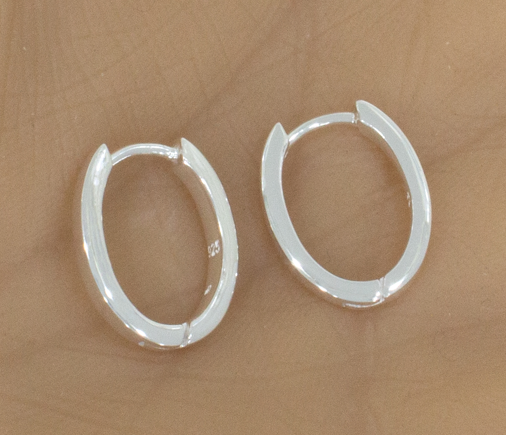 Ovale Ohrringe Silber 925, J02