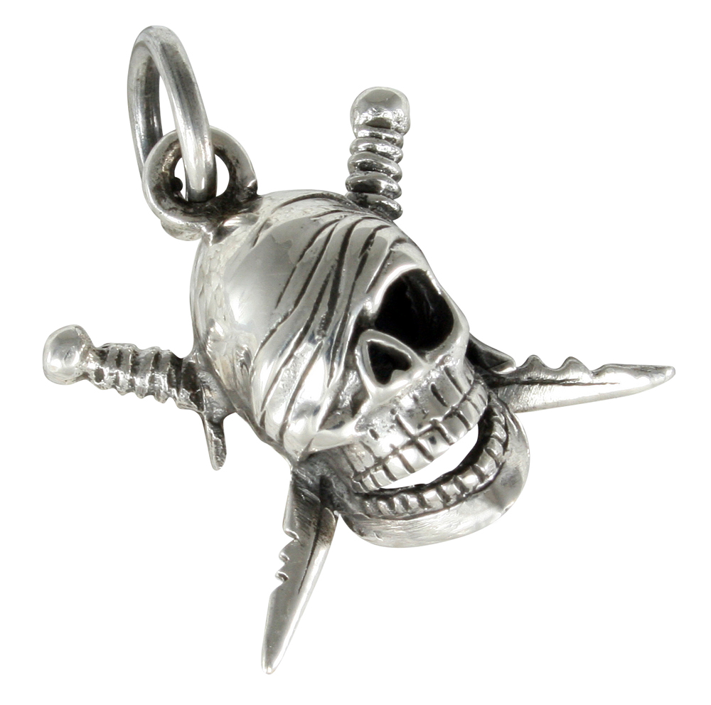 Pirat Skull Totenkopf Anhänger Silber 925