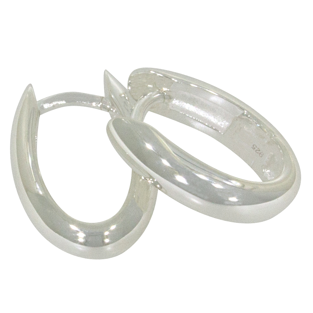Kleine ovale Ohrringe Silber 925, J15