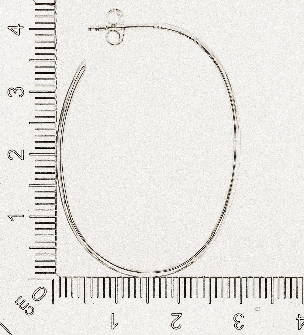 Große ovale Ohrringe Silber 925, S04