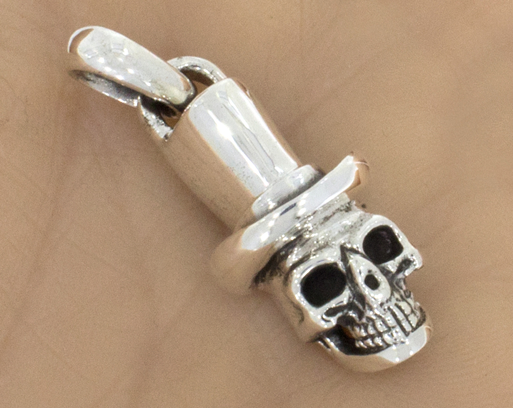 Silberanhänger Skull mit Zylinder