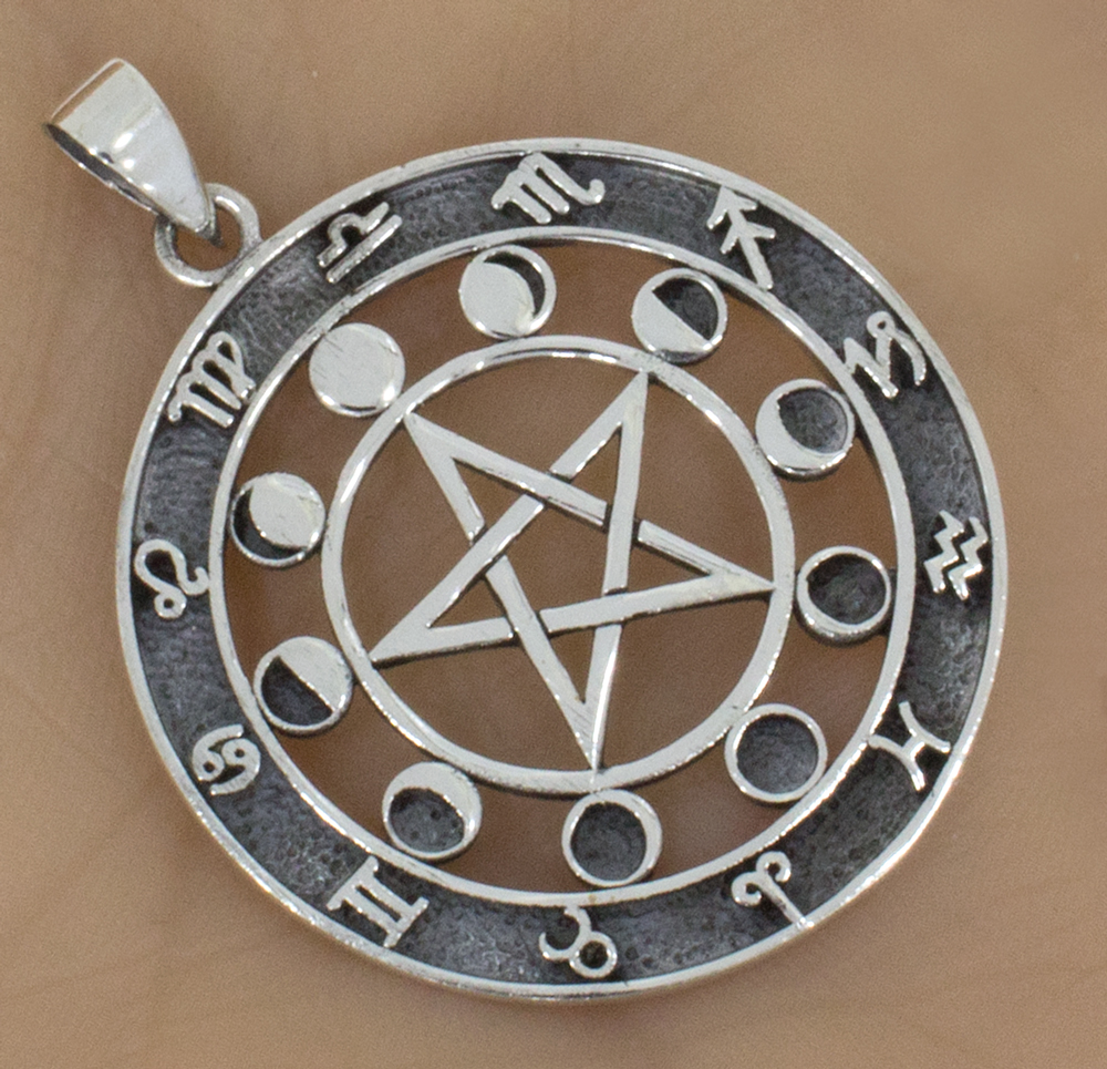 Silberanhänger Pentagramm Tierkreiszeichen