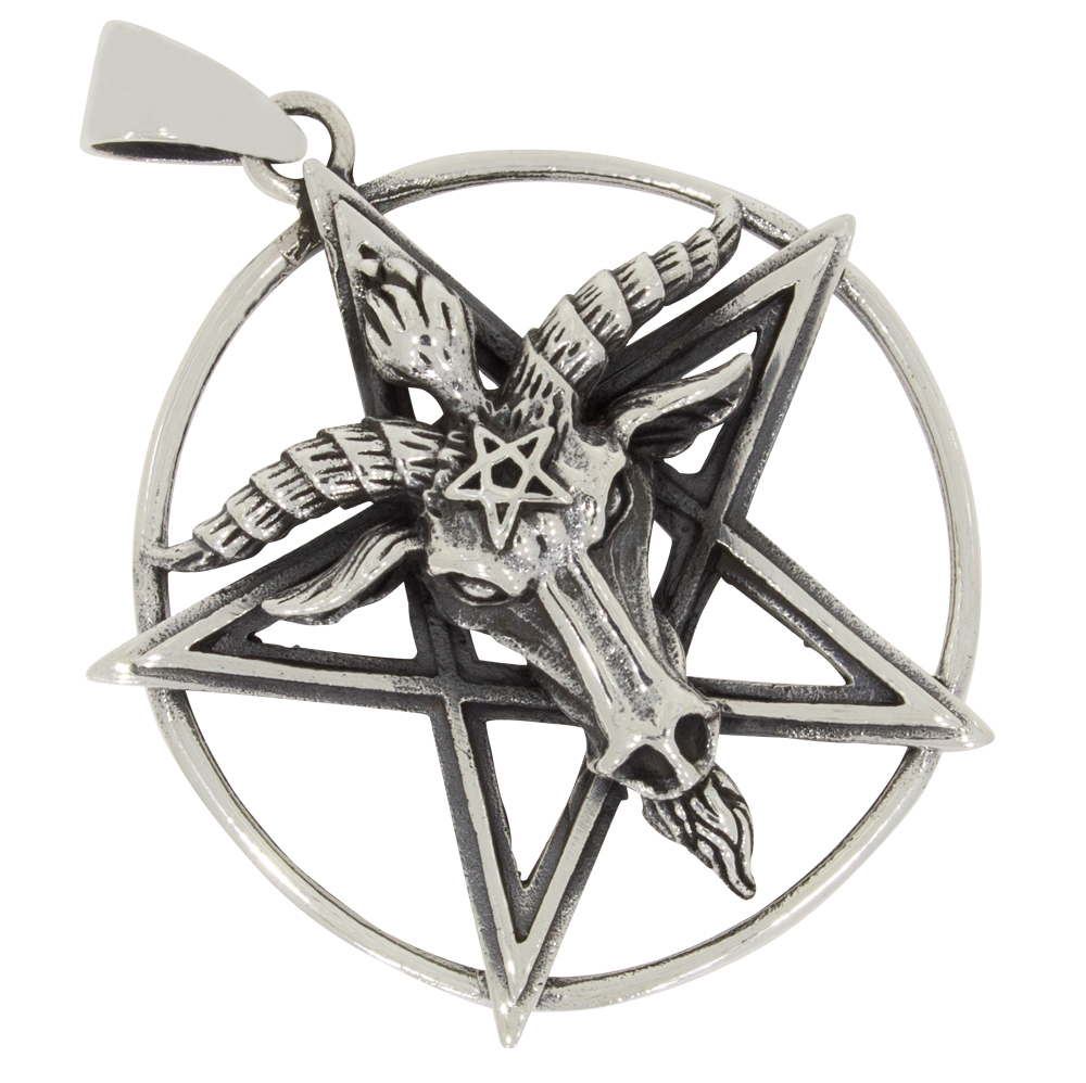 Pentagramm mit Baphomet, Anhänger Silber 925