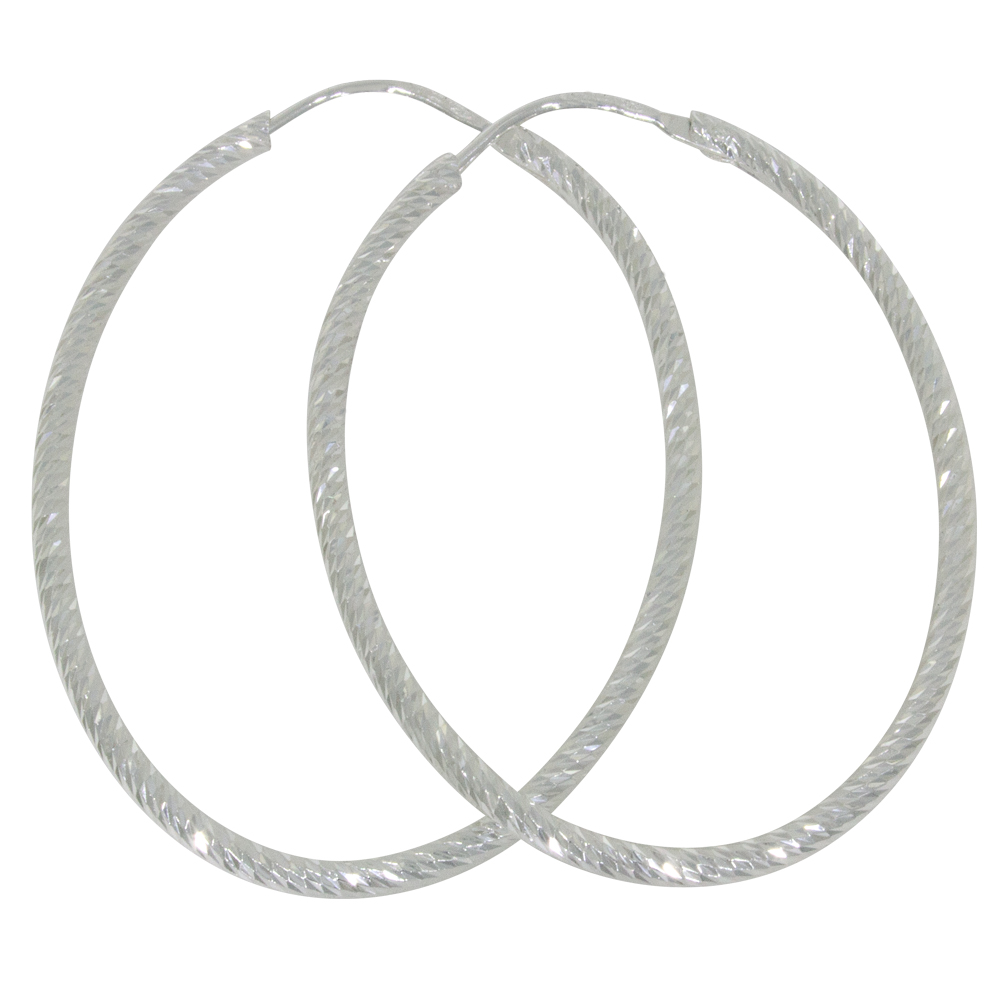 Große ovale Ohrringe Silber 925, J06-34