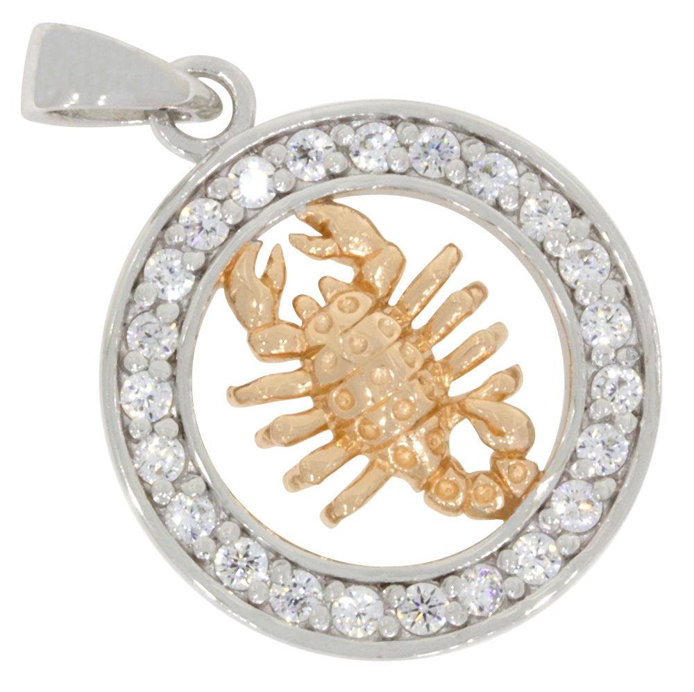 Tierkreiszeichen Sternzeichen Skorpion, Anhänger Silber 925, rosévergoldet 